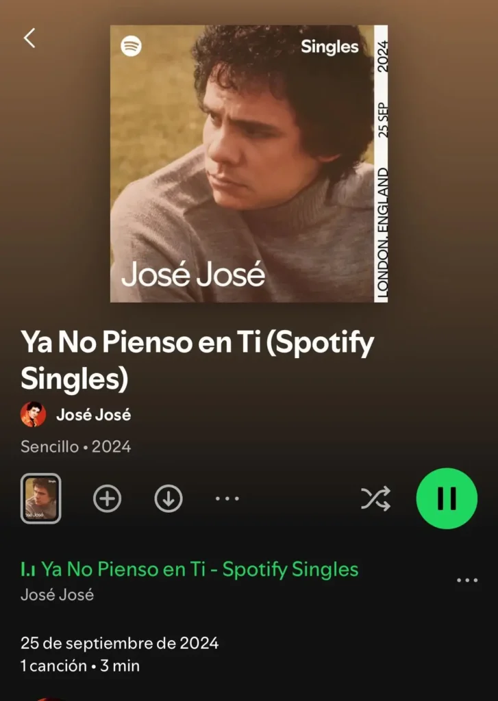 Spotify lanza canción inédita de José José a cinco años de su muerte