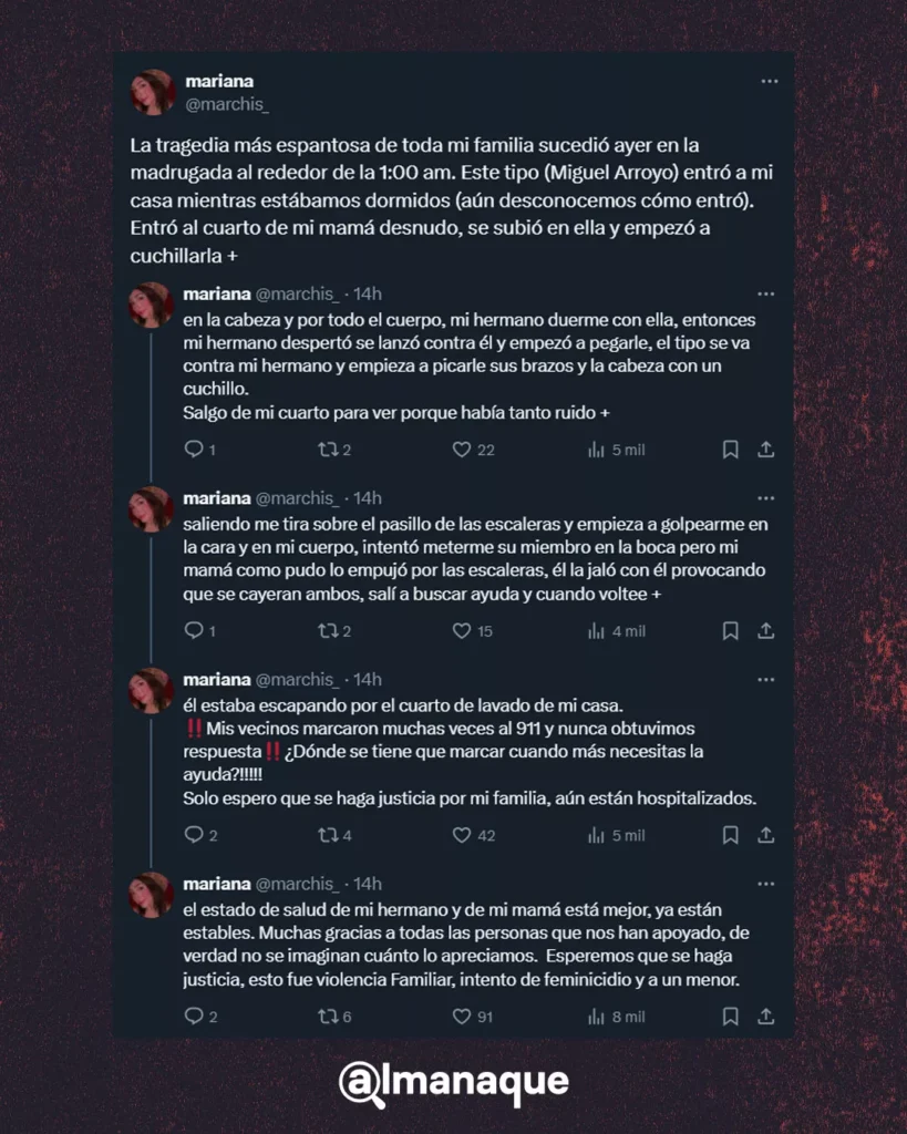 cronologia Asi narro Mariana el ataque de Miguel Ramses a su madre y hermano en Puebla