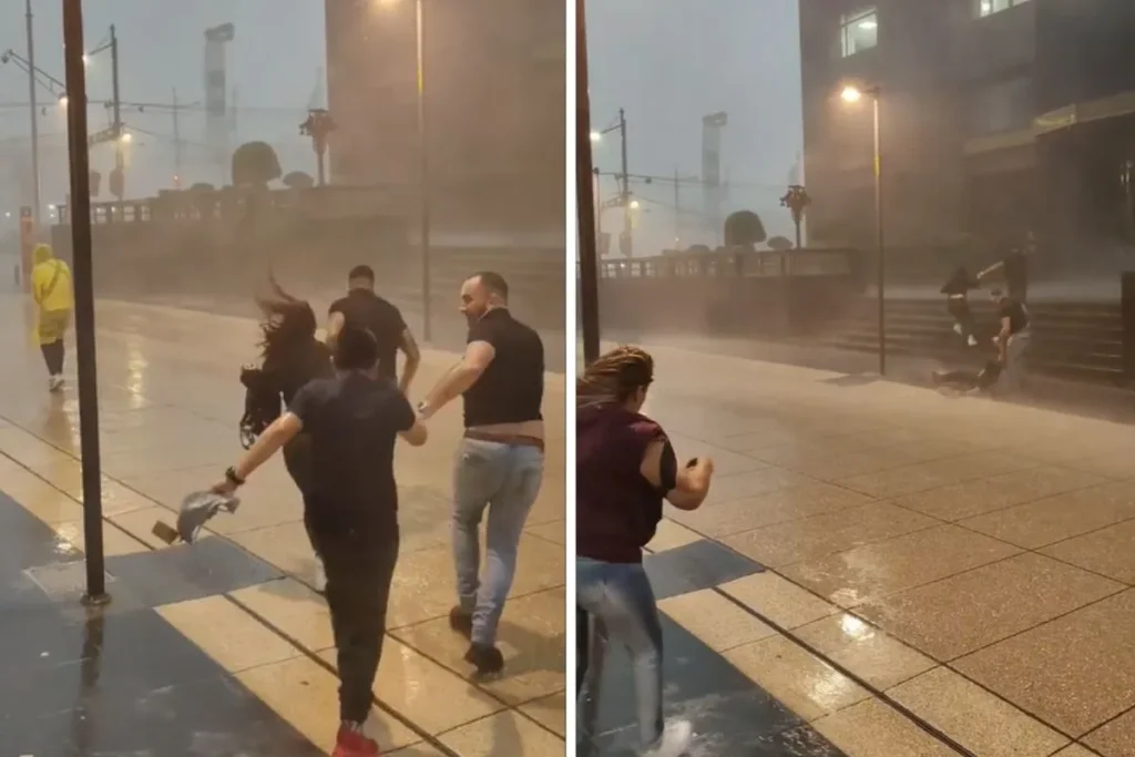 niño se cae por lluvia en CDMX