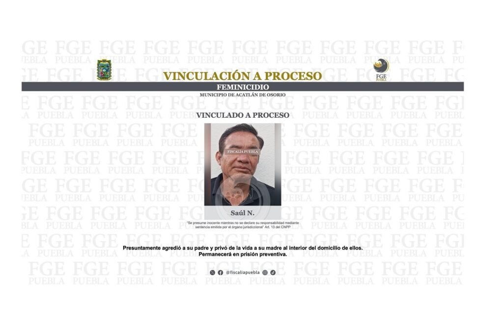 Saúl n feminicida de su mamá de 72 años en puebla