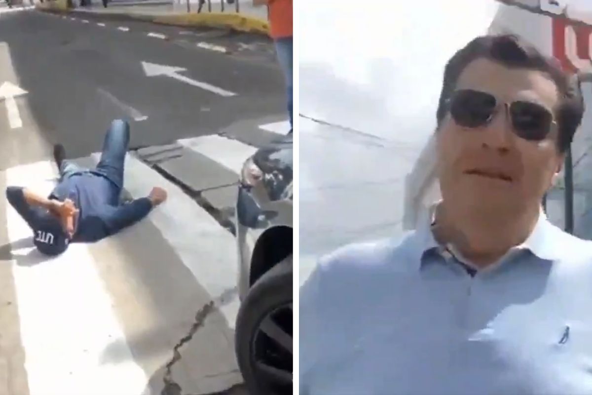 (VIDEO) El colmo: Conductor atropella a vecino inconforme con la peatonalización del Barrio de Santiago 1 vecino atropellado del Barrio de Santiago