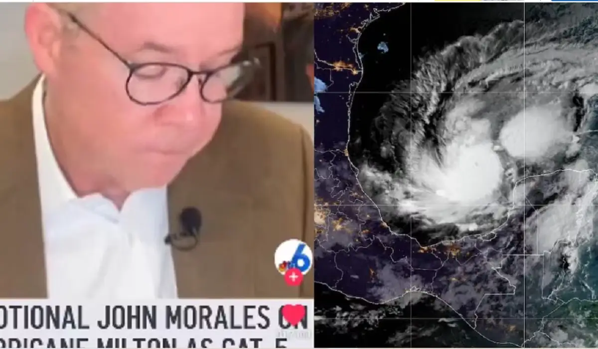 Meteorólogo John Morales llora al informar sobre la devastadora llegada del huracán "Milton" 1 Meteorólogo John Morales llora al informar sobre la devastadora llegada del huracán "Milton"