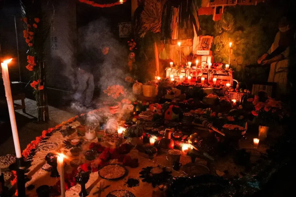 Ofrendas y catrinas en el Sendero al Mictlán de San Andrés Cholula