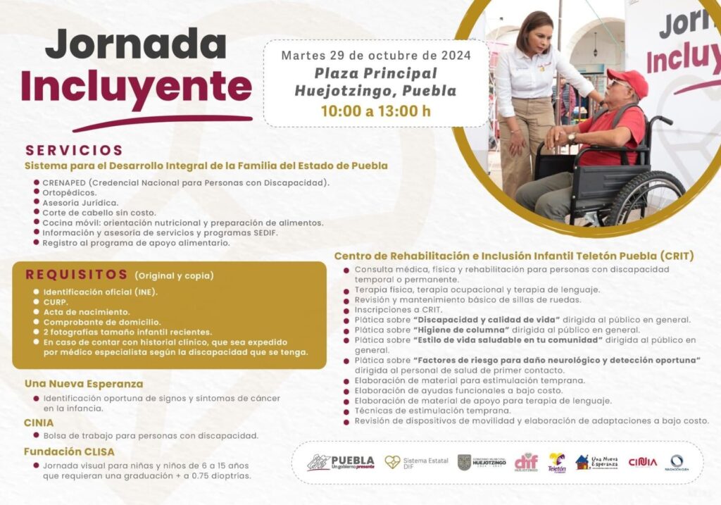 Programa SEDIF Jornada Incluyente para habitantes de Huejotzingo