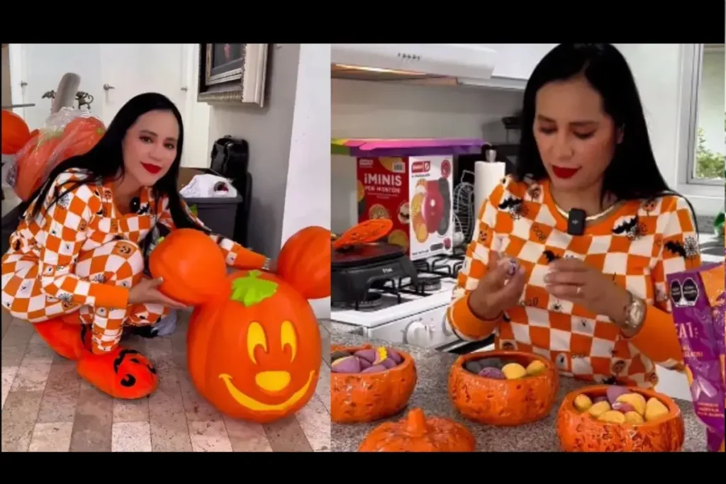 Critican a Sandra Cuevas celebra el Día de Muertos con adornos de Halloween