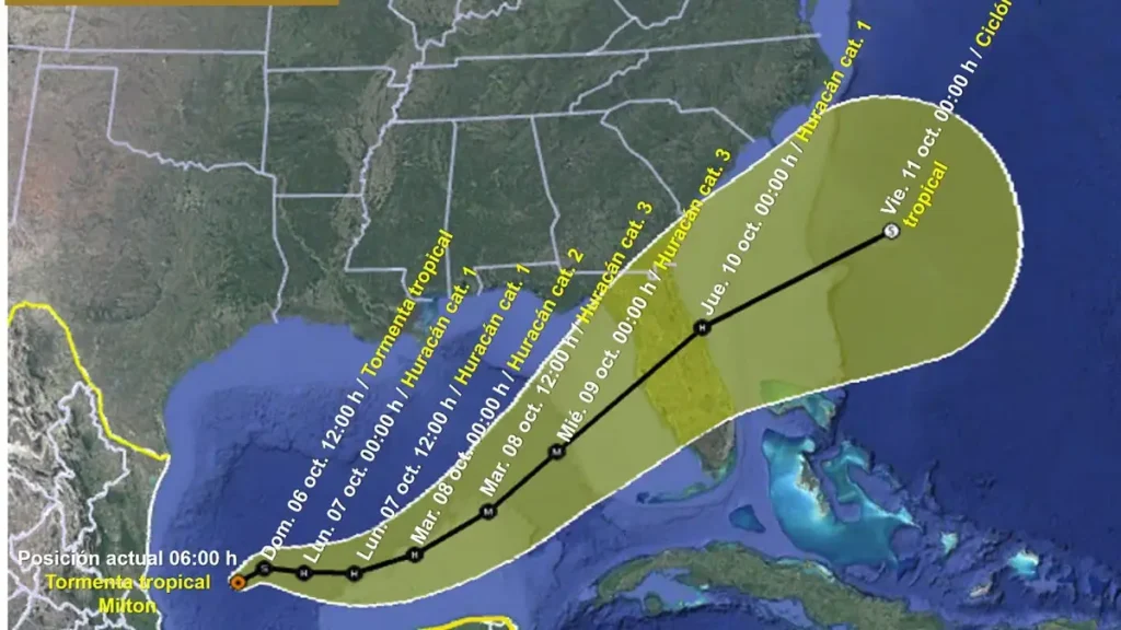En poco tiempo, el huracán Milton se convirtió en categoría 5