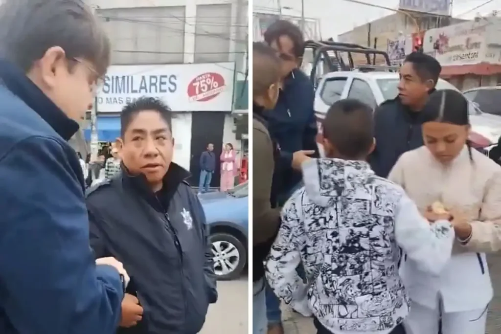 Patrulla de Amozoc atropella a una persona y a un niño que iban en una moto