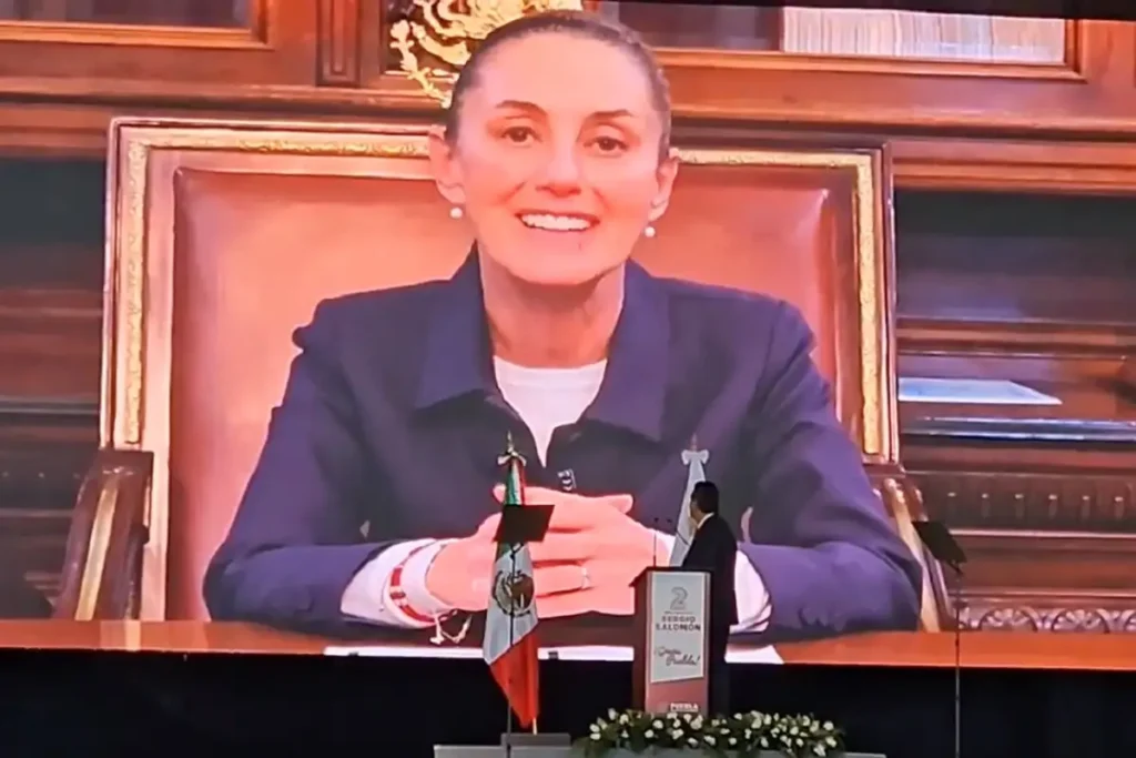 Claudia Sheinbaum felicita a Sergio Salomon por Segundo Informe 2