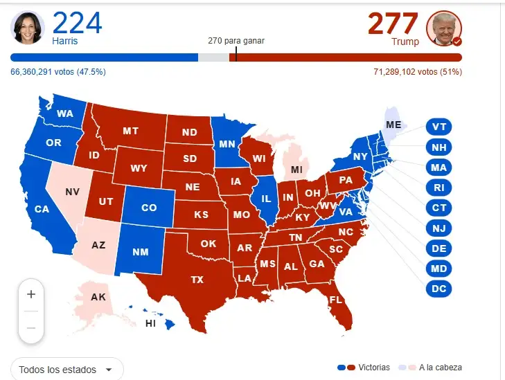Donald Trump gana la elección presidencial de Estados Unidos