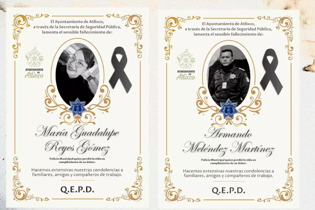Maria Guadalupe y Armando los policias de Atlixco asesinados en ataque