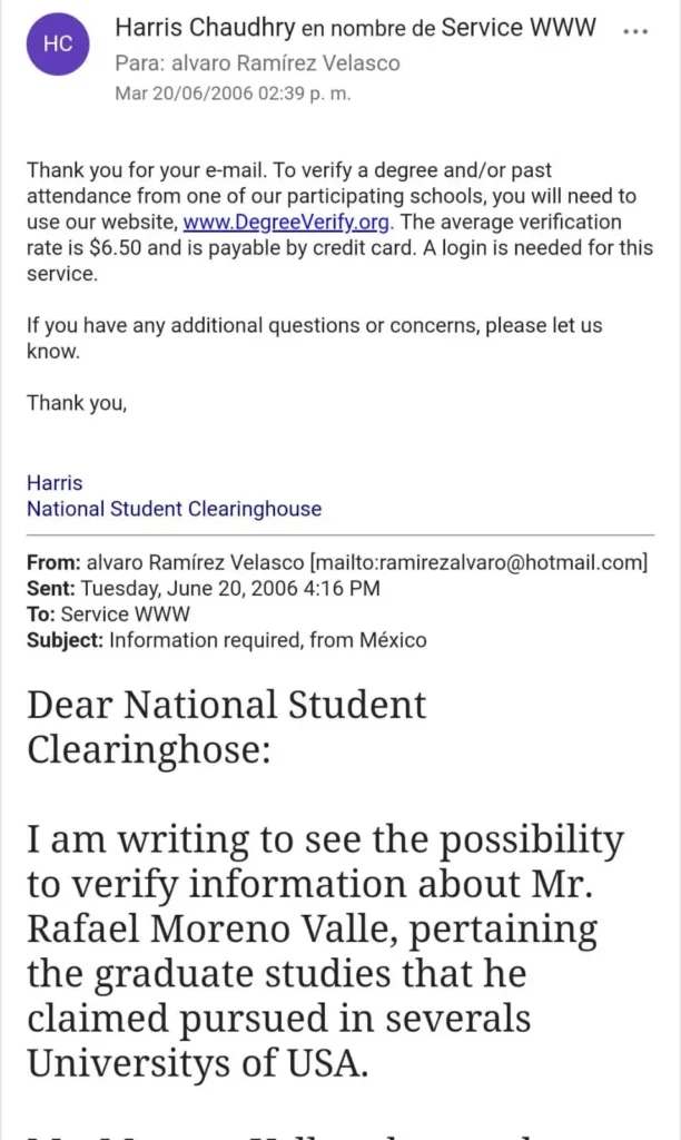 El falso doctorado de Moreno Valle Rosas. Una investigación documental