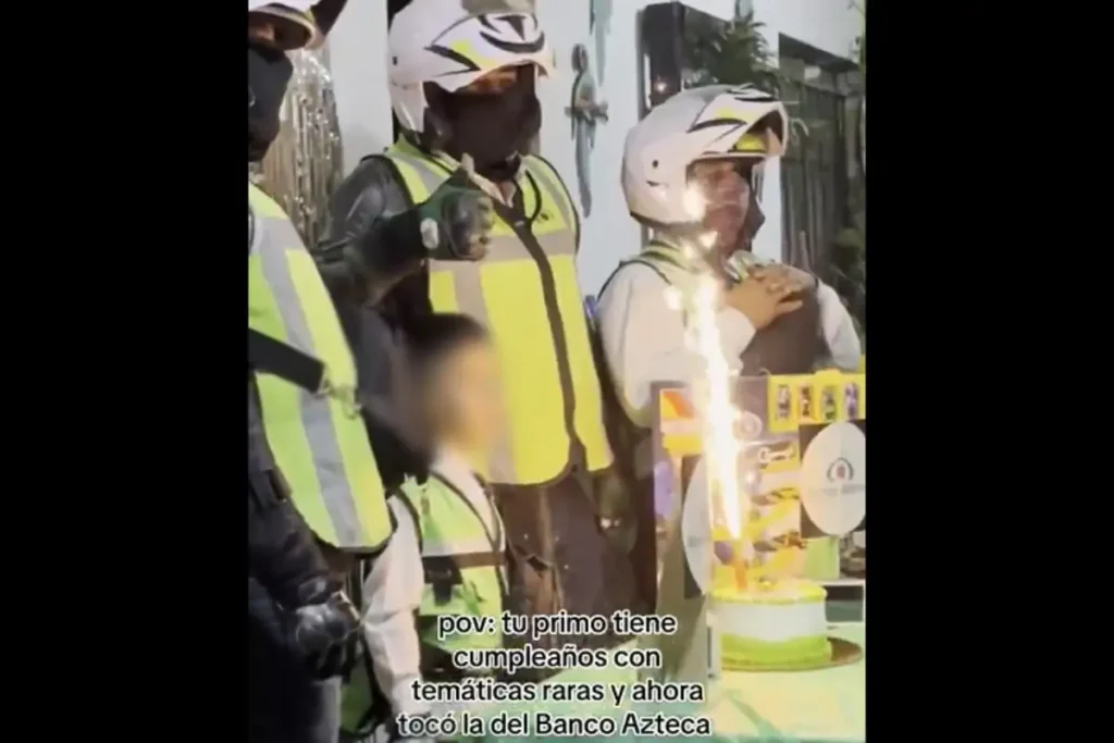 Niño se viraliza por celebrar su cumpleaños con fiesta de Banco Azteca