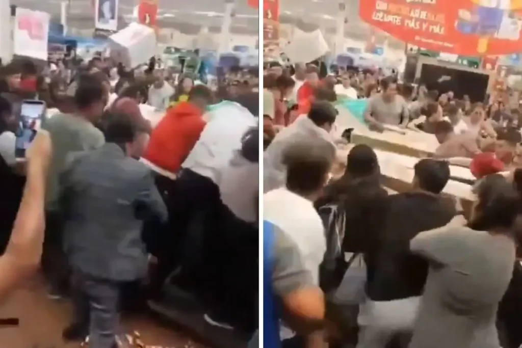 (VIDEO) Por ofertas en pantallas por el Buen Fin, se pelean en Walmart de Tehuacán