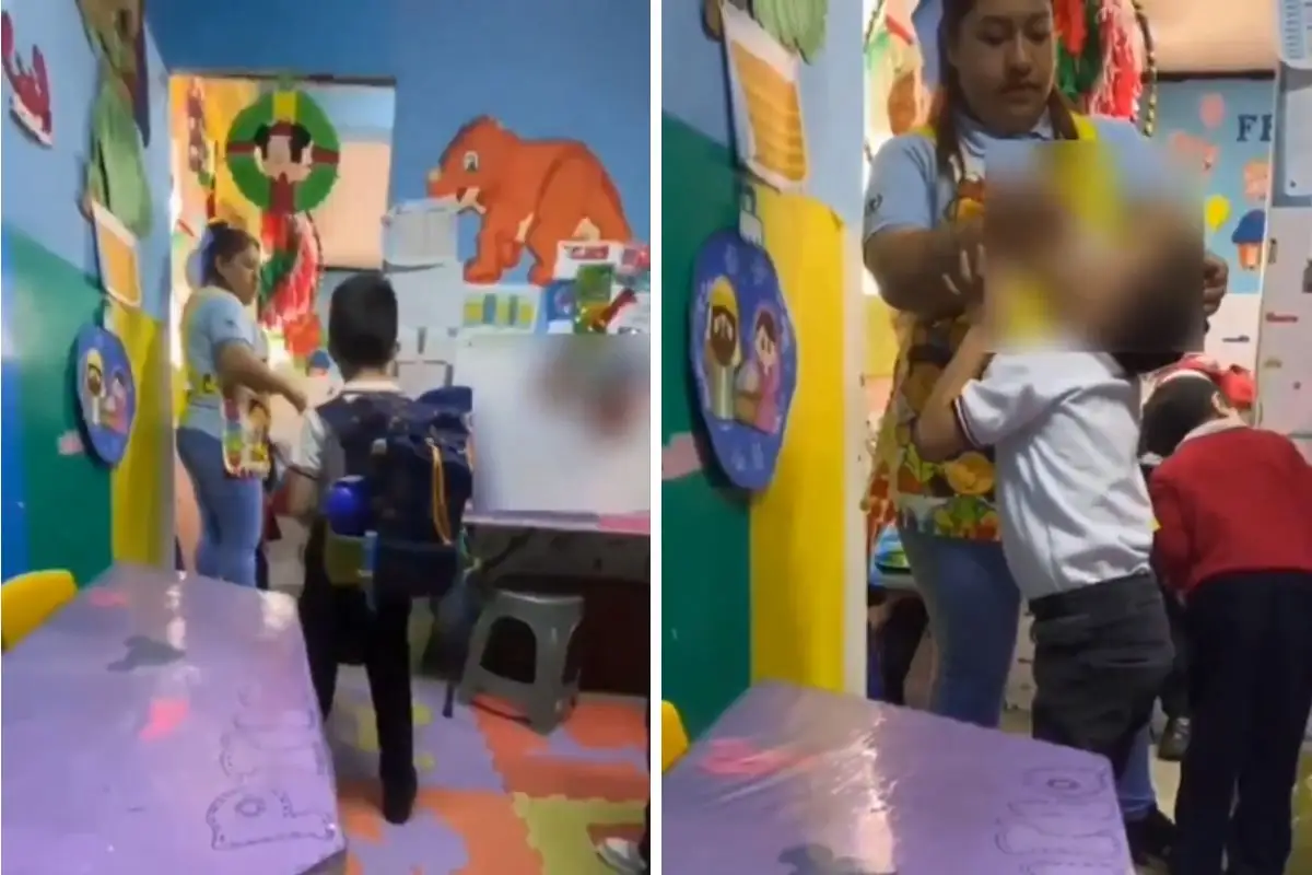 Captan a profesora que golpea a niños en centro pedagógico de Edomex 1 Captan a profesora que golpea a niños en centro pedagógico de Edomex
