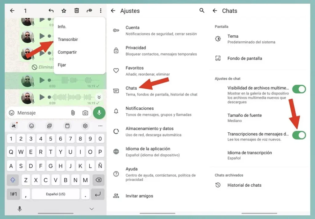 Ya se pueden transcribir los mensajes de audio en WhatsApp
