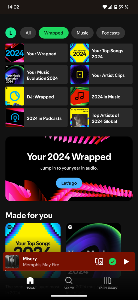 Spotify Wrapped 2024 ya está disponible