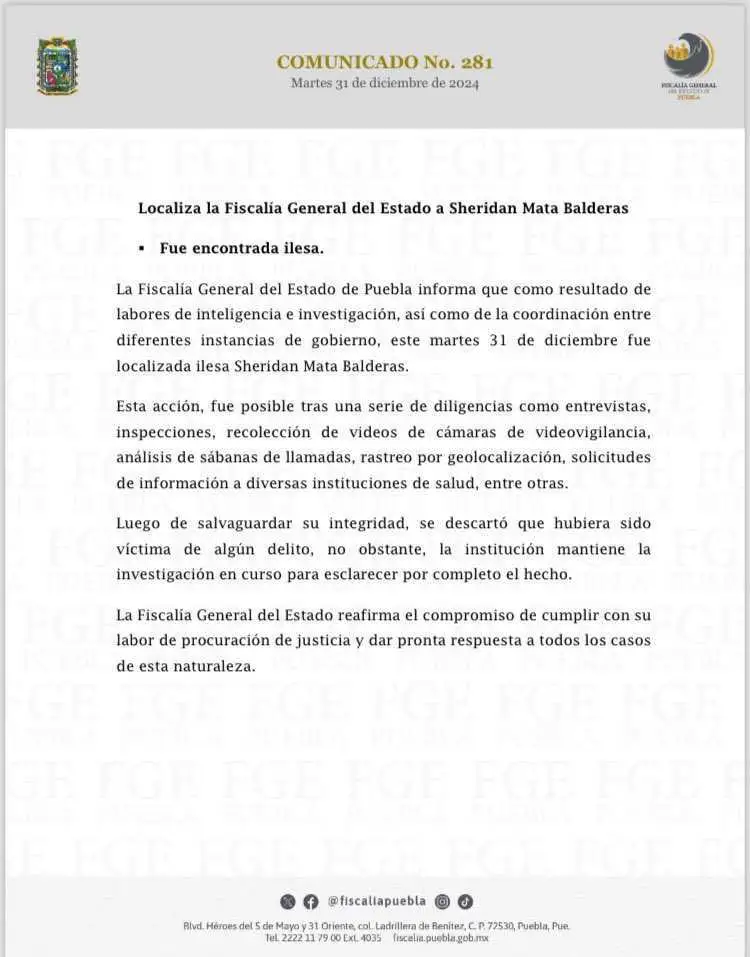 Denuncian a Sheridan Mata tras investigación de la Fiscalía de Puebla 3 Denuncian a Sheridan Mata tras investigación de la Fiscalía de Puebla