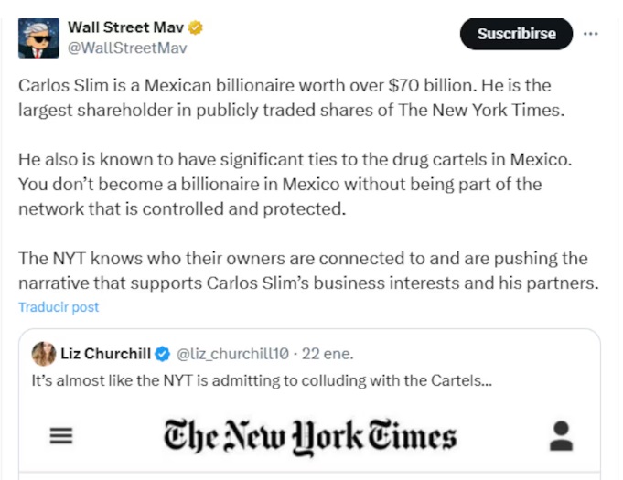 "No vamos a permitir que a México se le asocie con el narco": Sheinbaum defiende a Carlos Slim 2 Sheinbaum defiende a Carlos Slim