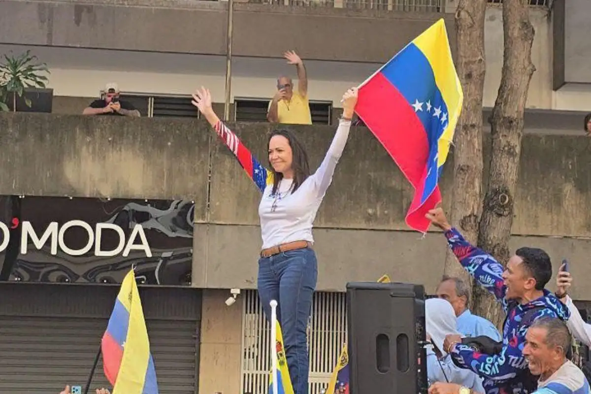 Durante manifestación, detienen a María Corina Machado en Venezuela 1 Durante manifestación, detienen a María Corina Machado en Venezuela
