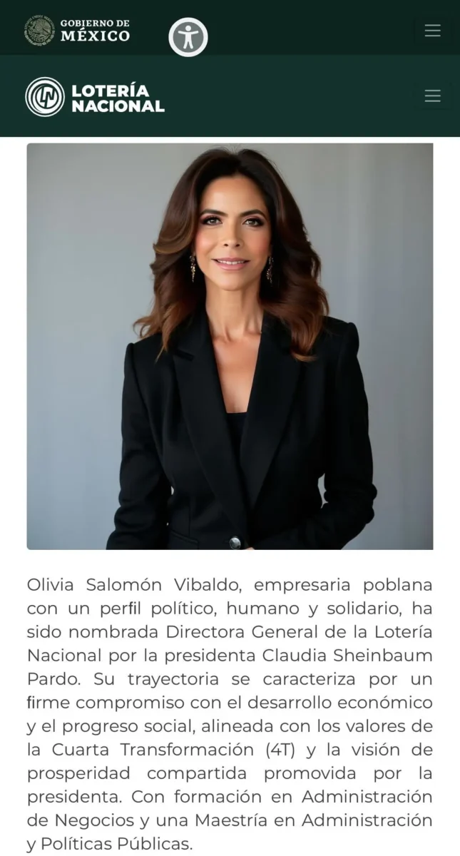 Nombran a Olivia Salomón directora de la Lotería Nacional