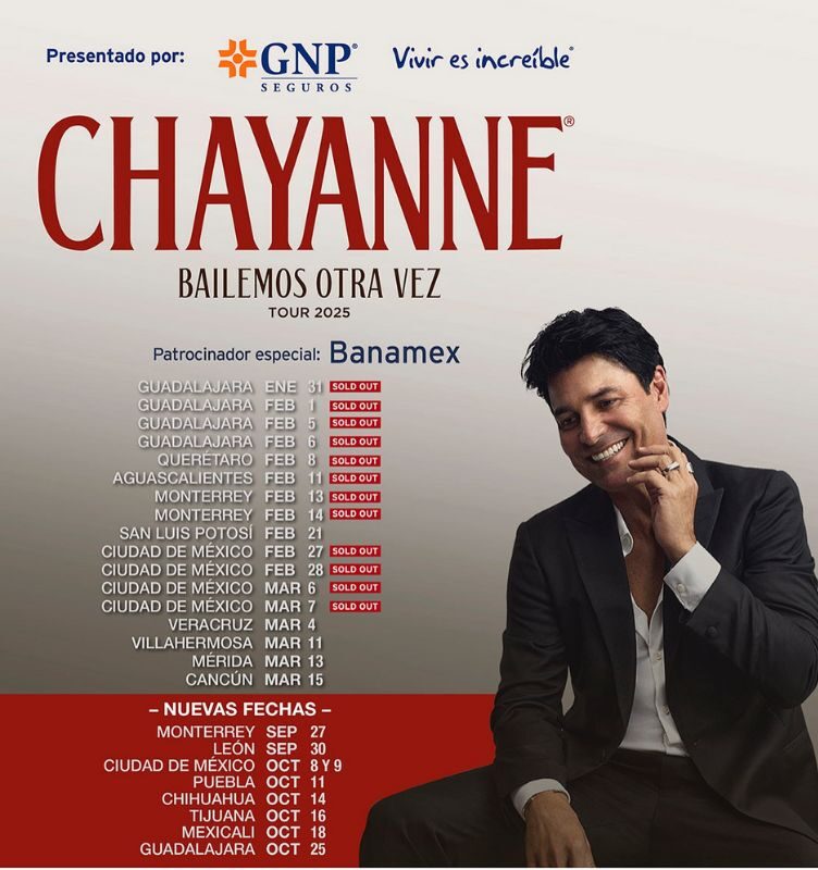 Precio de los boletos para Chayanne en Puebla