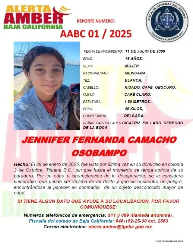Desaparición de Jennifer Fernanda Camacho Osabampo