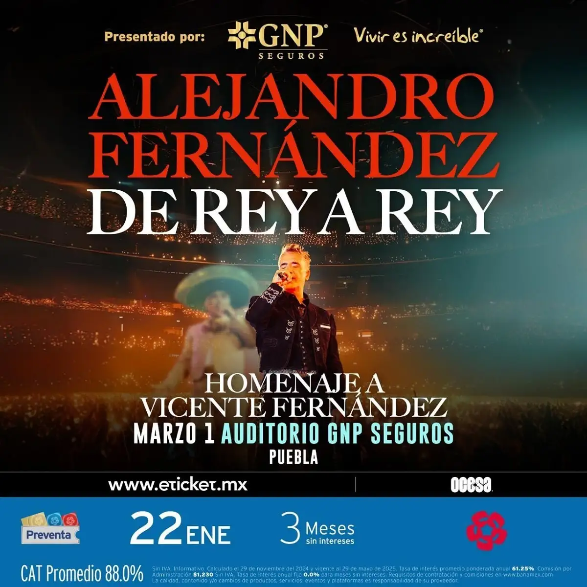 Boletos 2x1 para Miguel Bosé y Alejandro Fernández en Puebla