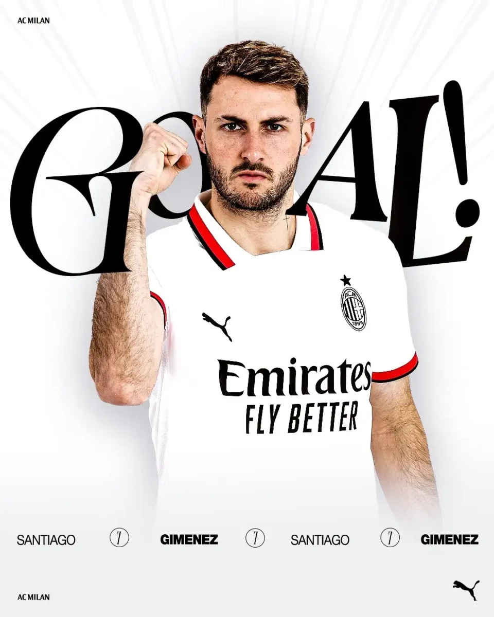 Así fue el primer gol de Santiago Giménez con el Milan