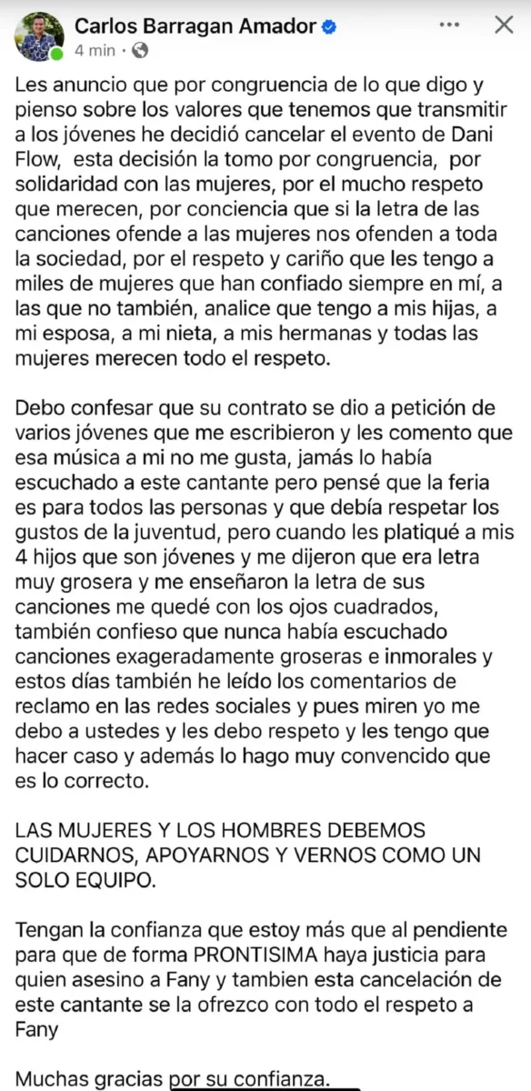 Cancelan presentación de Dani Flow en Xicotepec y él responde Se te está muriendo la gente