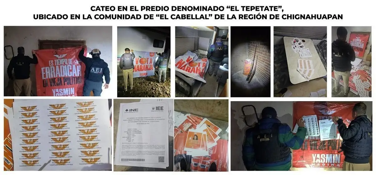 Encuentran propaganda de la candidata de MC en propiedad de El Moco en Chignahuapan