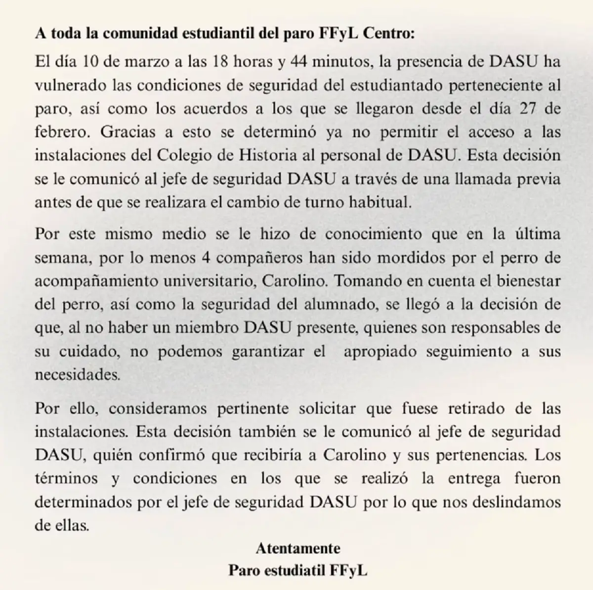 Expulsan a ‘Carolino’, la mascota de Filosofía y Letras de la BUAP