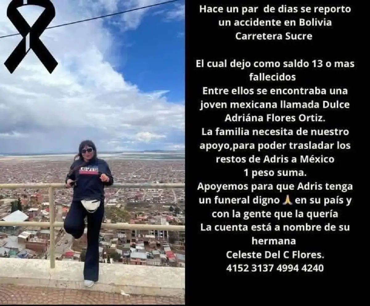 Familiares piden ayuda para trasladar cuerpo de poblana fallecida en accidente en Bolivia