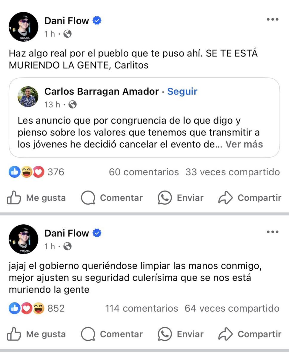 Cancelan presentación de Dani Flow en Xicotepec
