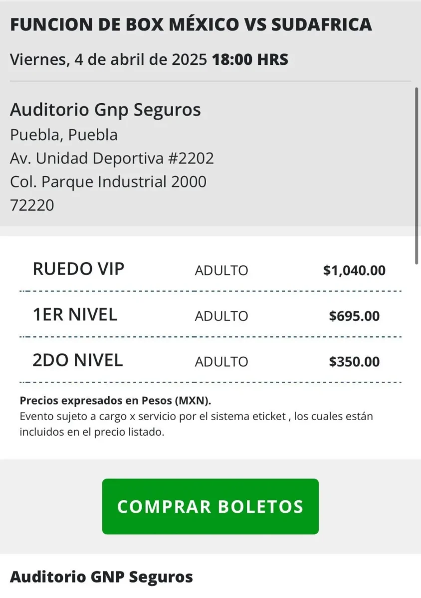 Ganancias de la pelea de La Bonita Sánchez 