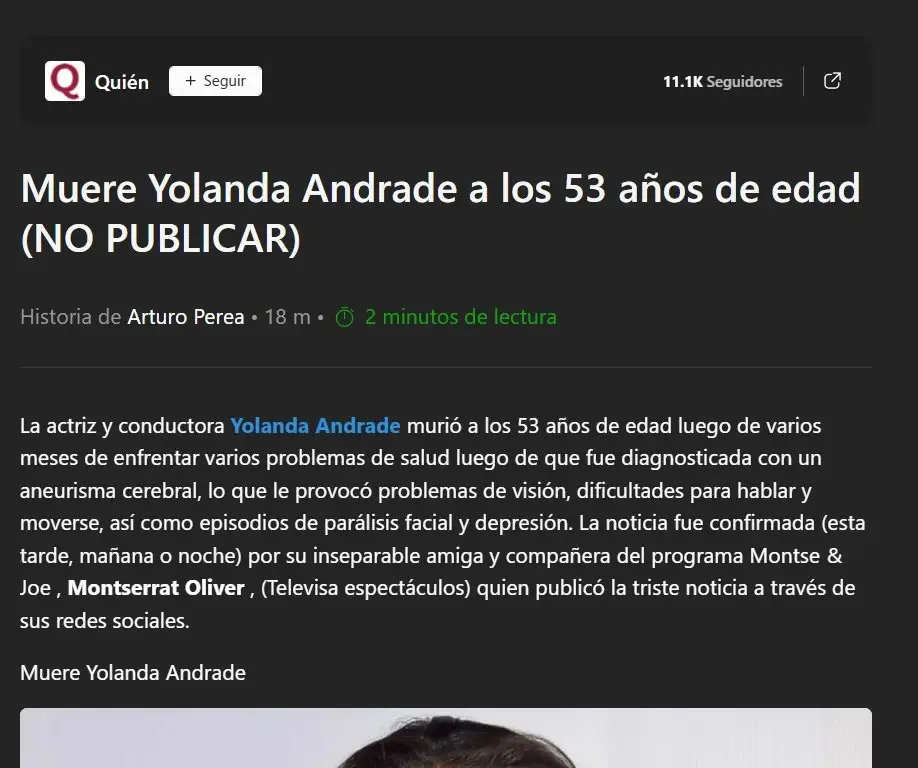 ¿Se murió Yolanda Andrade? Desmiente su fallecimiento