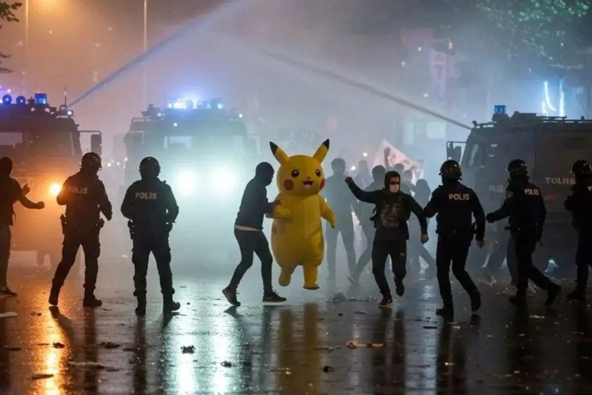 (VIDEO) Captan a Pikachu en protesta en Turquía