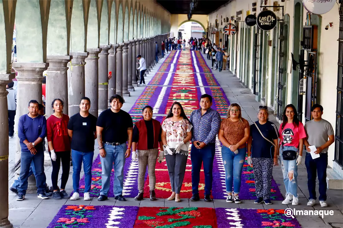 Encabeza Tonantzin Fernández la colocación de la alfombra monumental de Semana Santa 4 Encabeza Tonantzin Fernandez la colocacion de la alfombra monumental de Semana Santa 6
