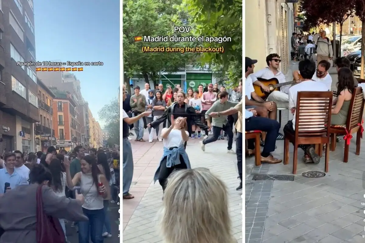 VIDEOS: Españoles cantan y bailan en las calles durante apagón 1 Españoles cantan y bailan en las calles durante apagón