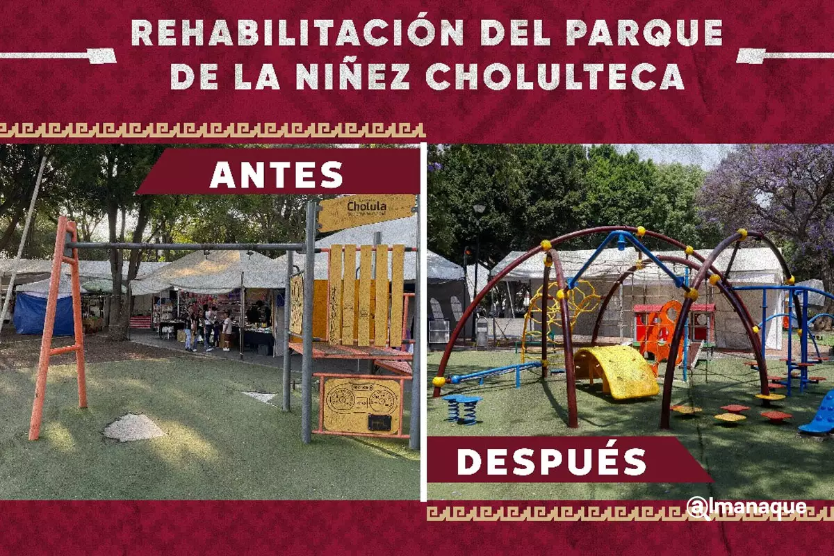 Renuevan el Parque de la Ninez Cholulteca un espacio digno para las infancias 2
