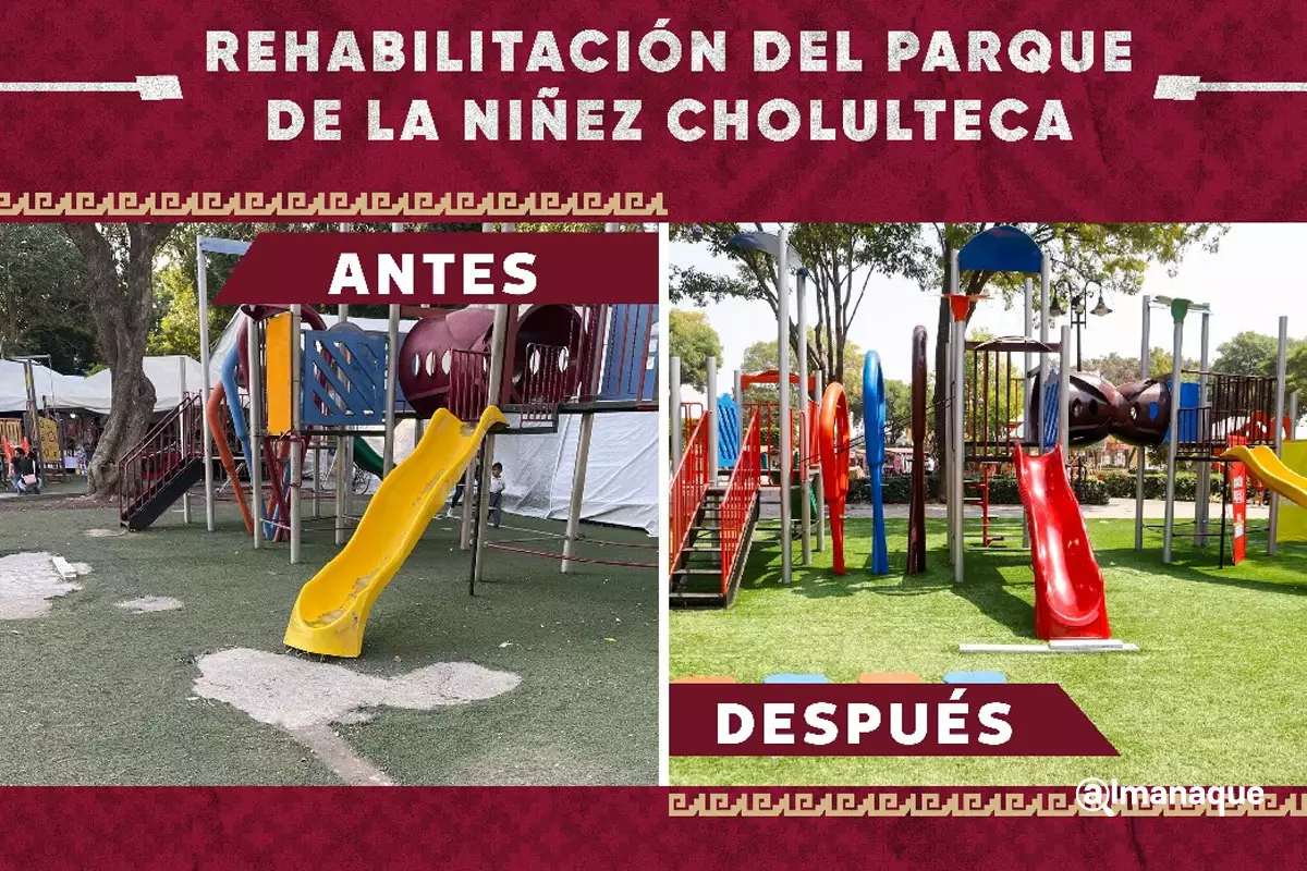 Renuevan el Parque de la Ninez Cholulteca un espacio digno para las infancias 6
