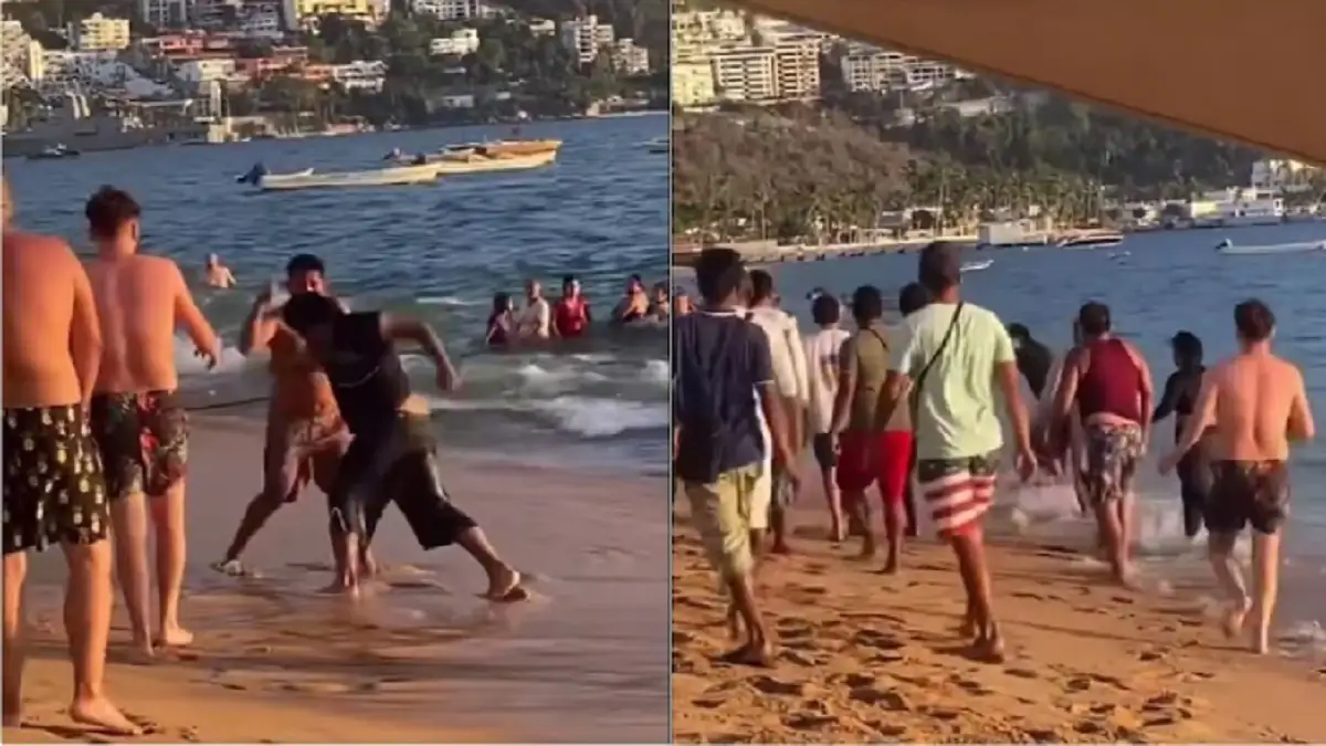 Se desatan riñas entre turistas, GN y hasta un perro en playas de Acapulco