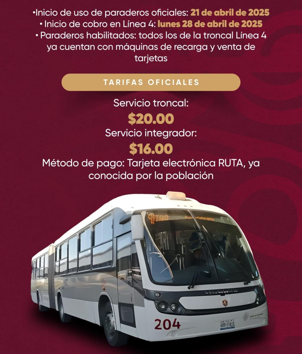 cobro linea 4 de ruta 1