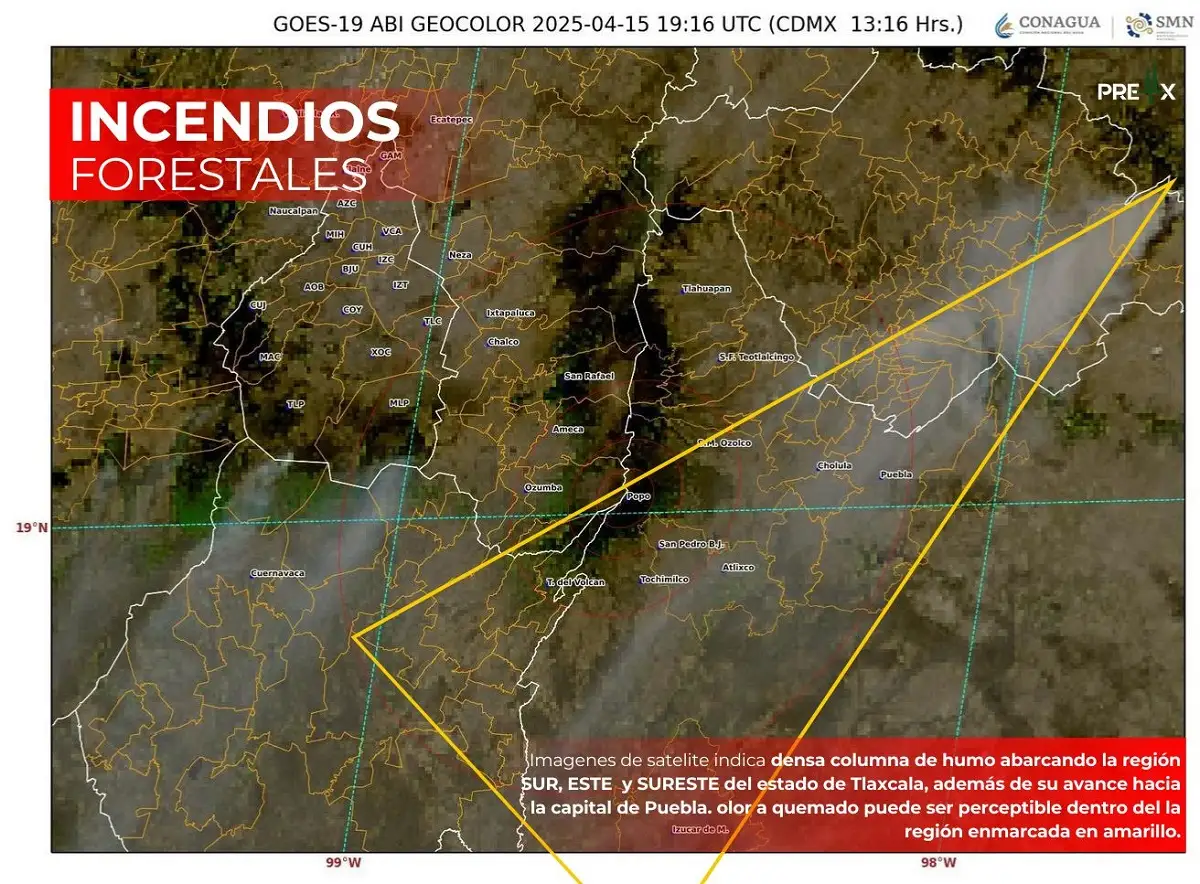 gobierno de Puebla combate incendio forestal en Libres