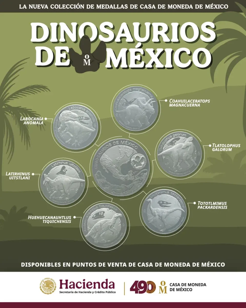 Casa de Moneda de México lanza colección de medallas con dinosaurios 2 Casa de Moneda de México lanza colección de medallas con dinosaurios