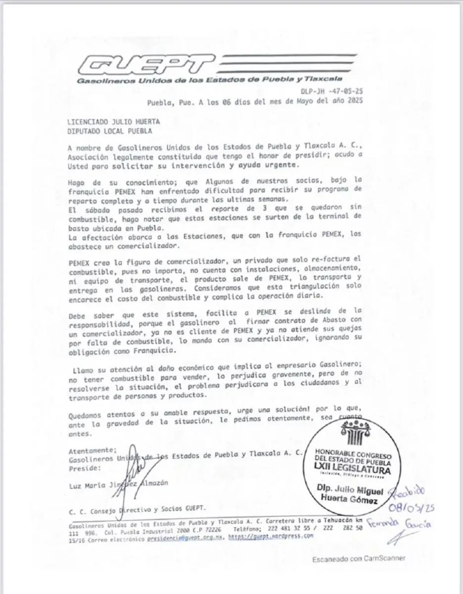 Desabasto de gasolina en Puebla