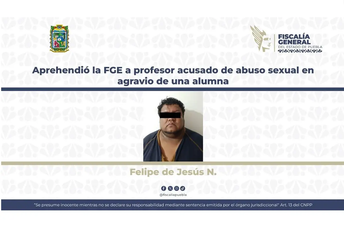 Detienen a profesor en Tepeaca por presunto abuso sexual contra alumna 1 Detienen a profesor en Tepeaca por presunto abuso sexual contra alumna