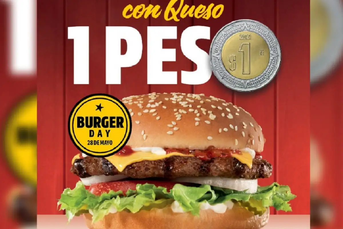 Día de la Hamburguesa en Carl's Jr: ¿Cuándo costarán 1 peso? 1 Día de la Hamburguesa en Carl's Jr