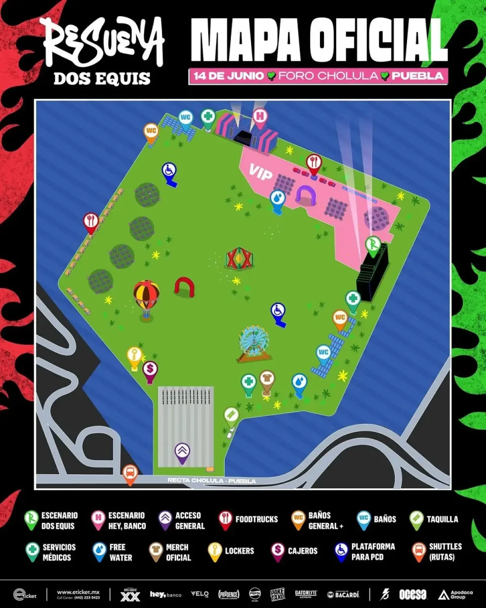 Resuena Dos Equis 2025 horarios, mapa y artículos prohibidos en el Foro Cholula