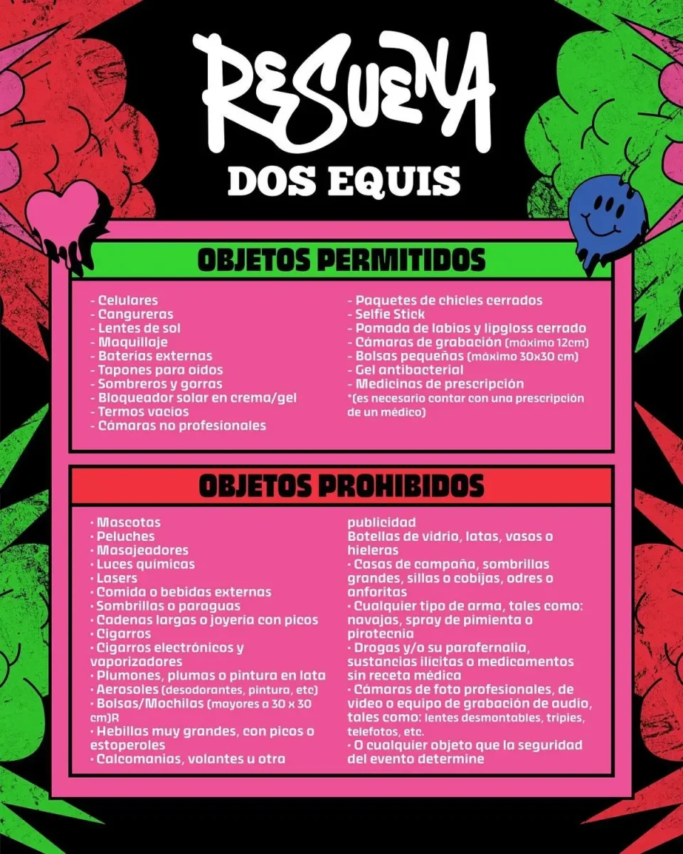 Resuena Dos Equis 2025 horarios mapa y articulos prohibidos en el Foro Cholula 2