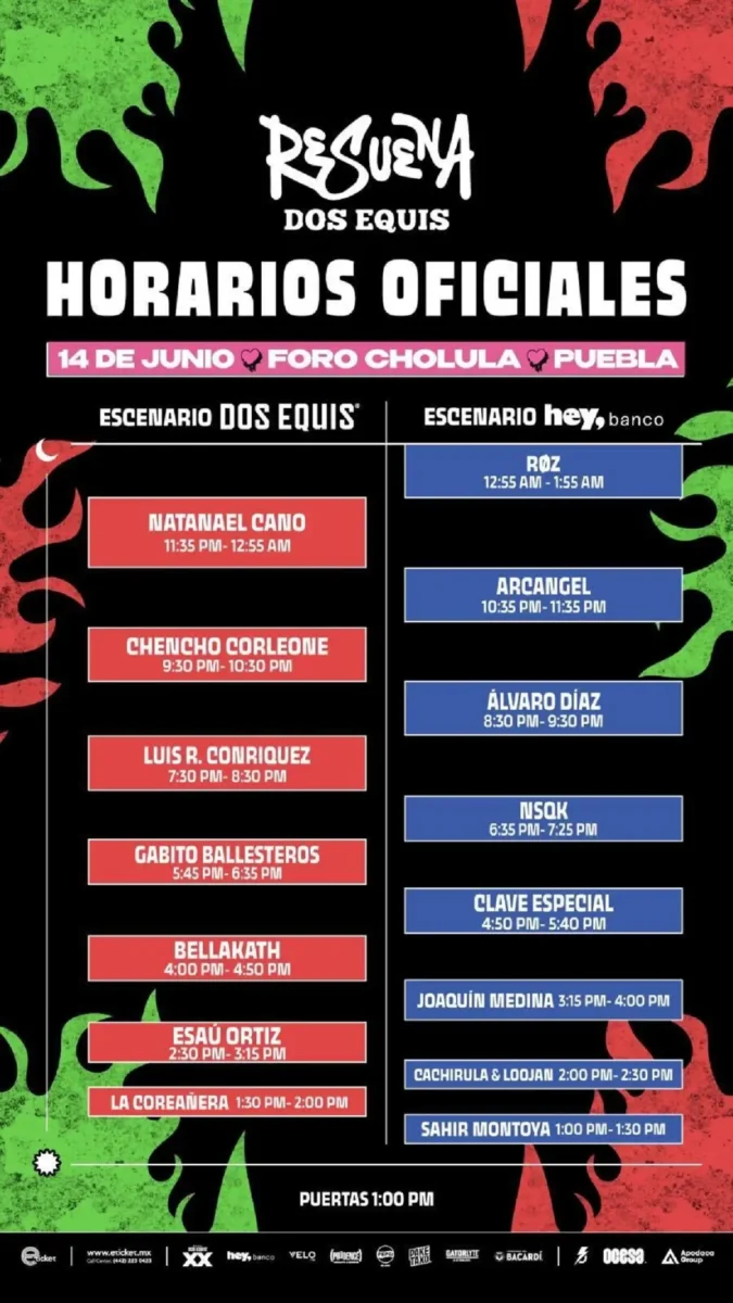 Resuena Dos Equis 2025 horarios, mapa y artículos prohibidos en el Foro Cholula